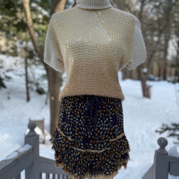 FREE PEOPLE Silk Mixed Media Skirt Top - Picture 4 of 16